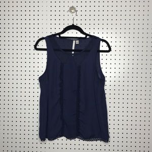 LC Lauren Conrad Pin-tucked Sleeveless Blouse